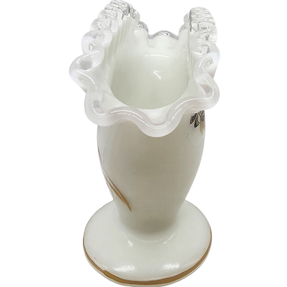 Vintage Fenton 36 Silvercrest Fan Vase Hand Decorated - Picture 2 of 7